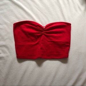 Red sweetheart tubetop from Garage
